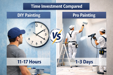 Time Investment Compared DIY Painting VS Pro Painting