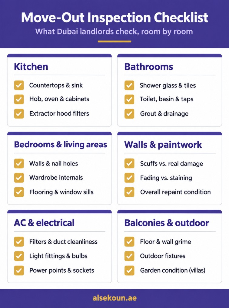 A room-by-room move-out inspection checklist